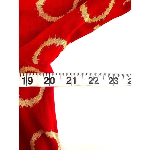 Dino Valiano Vintage 80's Womens Button Down Tunic Red Geometric Dots Size 36 Sm - Picture 6 of 8